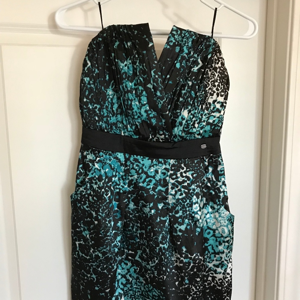 Teal and Navy Party Dress